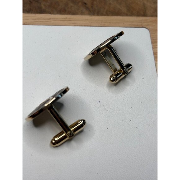 Haberdasher SWANK Brown Cuff Link Slides Collection, Retro Alligator Print Vinta - Picture 5 of 5